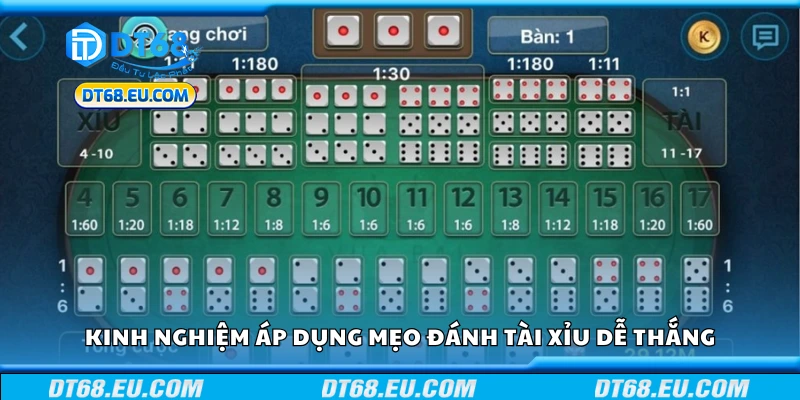 Kinh nghiệm áp dụng mẹo đánh tài xỉu dễ thắng
